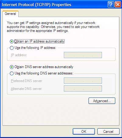 Internet Protocol (TCP/IP) Properties dialog