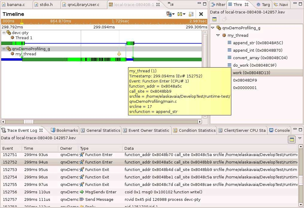 System Profiler: Application Profiler data