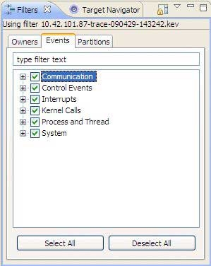 System Profiler: Filter events