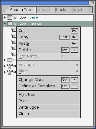 Module Tree panel